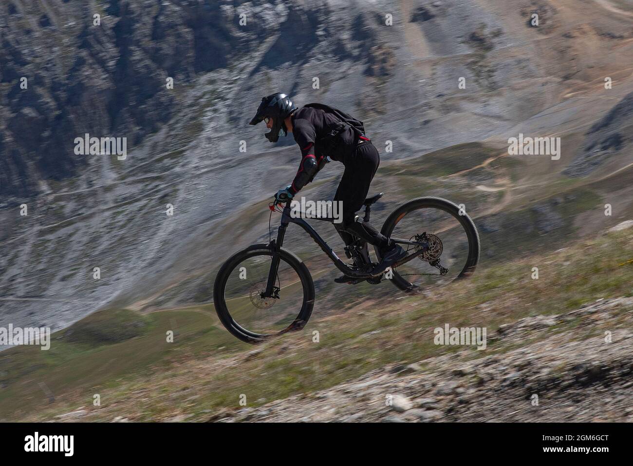 Mountain bike in montagna Foto Stock