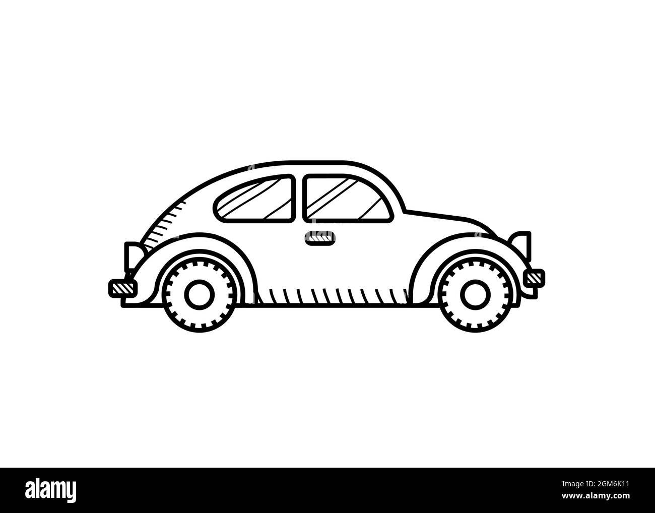 Pagina rossa auto da colorare per bambini. Auto a coleotteri rossa Immagine e Vettoriale - Alamy