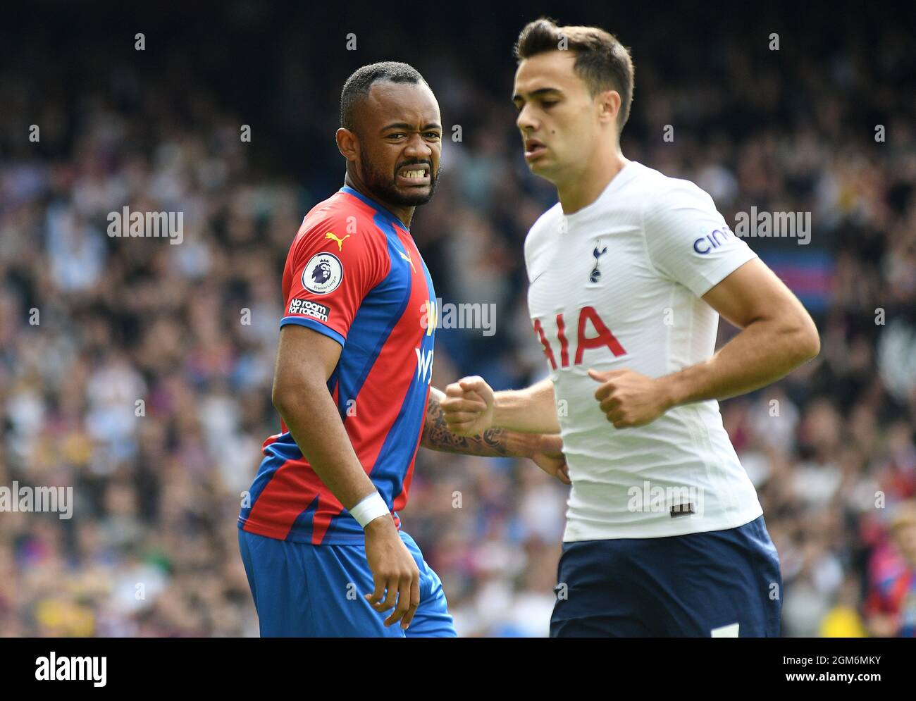LONDRA, INGHILTERRA - 11 SETTEMBRE 2021: Il Jordan Pierre Ayew of Palace è stato raffigurato durante la partita della Premier League 2021/22 tra il Crystal Palace FC e il Tottenham Hotspur FC a Selhurst Park. Copyright: Cosmin Iftode/Picstaff Foto Stock