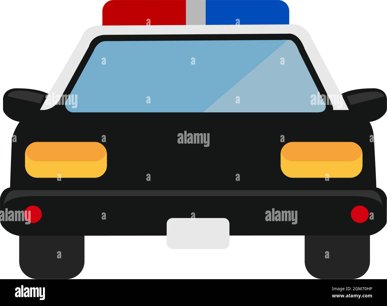 Illustrazione vettore auto della polizia americana ( vista frontale ) Illustrazione Vettoriale