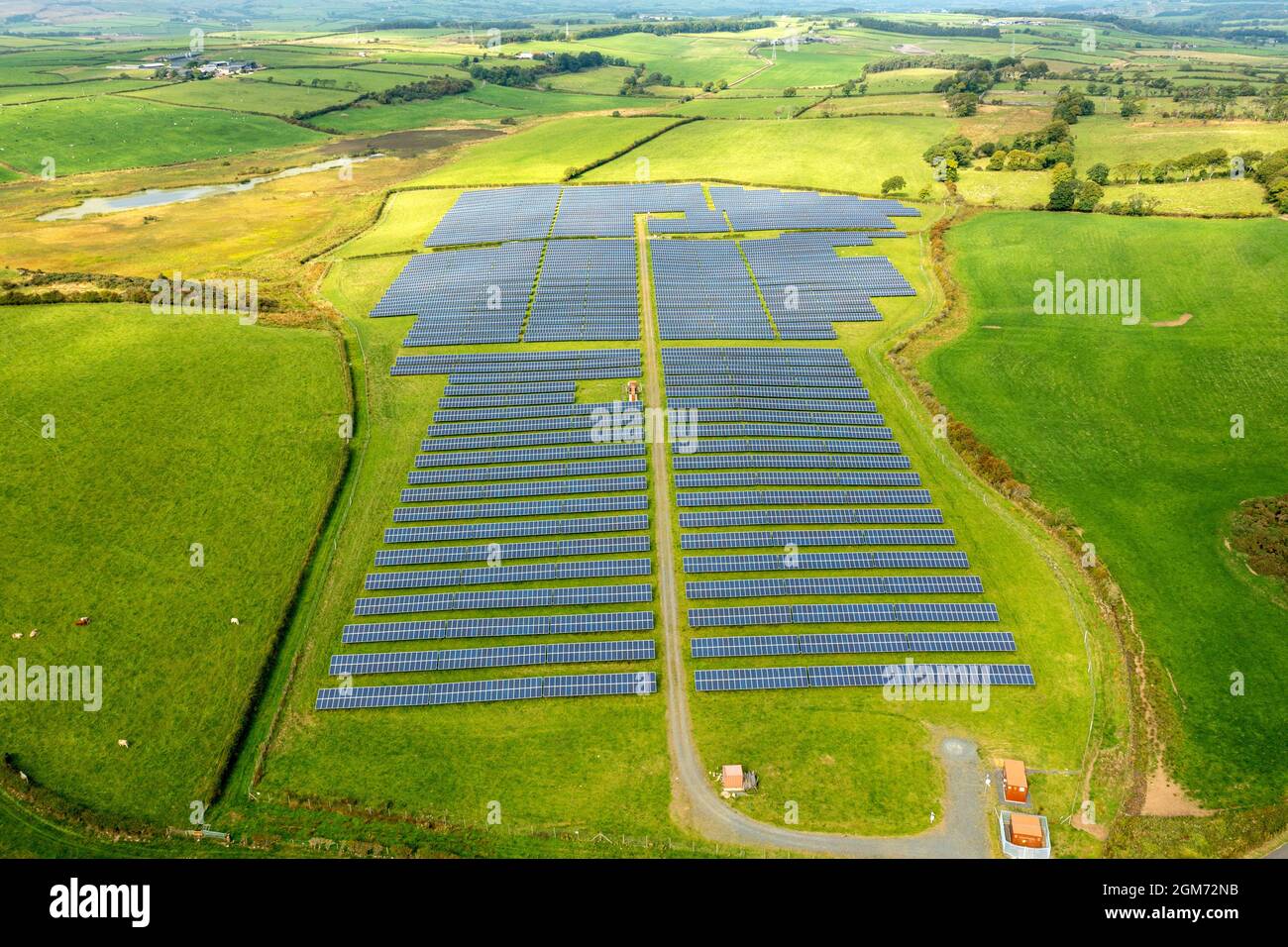 Loch Craigs Solar Park, Stevenson, Ayrshire, Scozia, Regno Unito Foto Stock