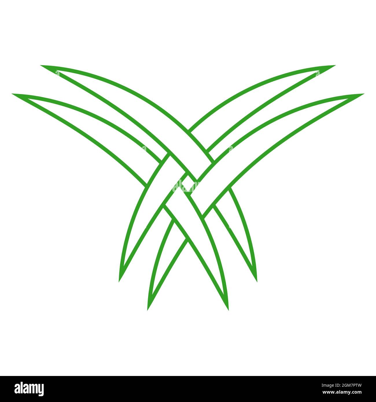 Le foglie di palma intrecciate sono il logo turistico dell'Arabia Saudita Illustrazione Vettoriale