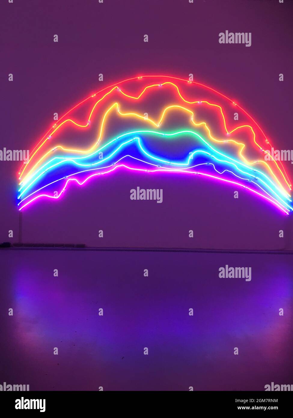 Neon arcobaleno neonowa tecza Foto Stock