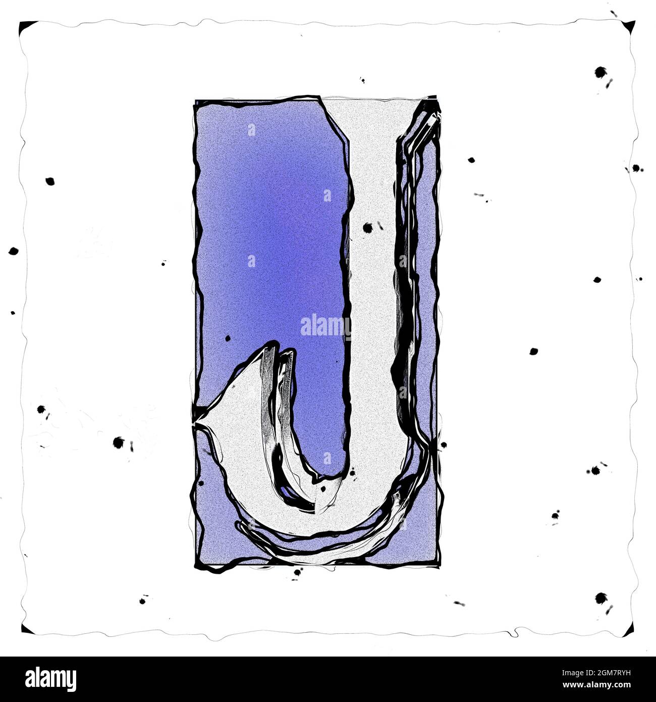 Monogramma di carattere maiuscolo J , bozza e disegno Foto Stock