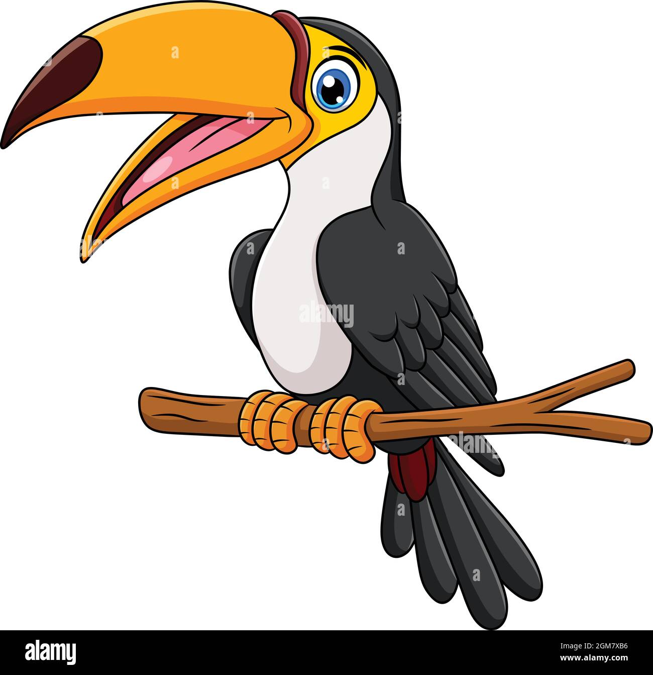 Carino Toucan uccello cartoon illustrazione vettoriale Illustrazione Vettoriale
