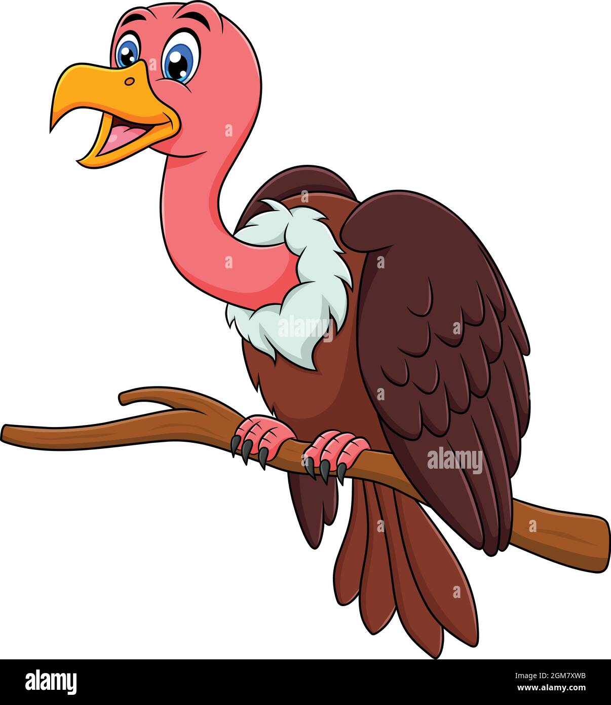 Carino Vulture uccello cartoon illustrazione vettoriale Illustrazione Vettoriale
