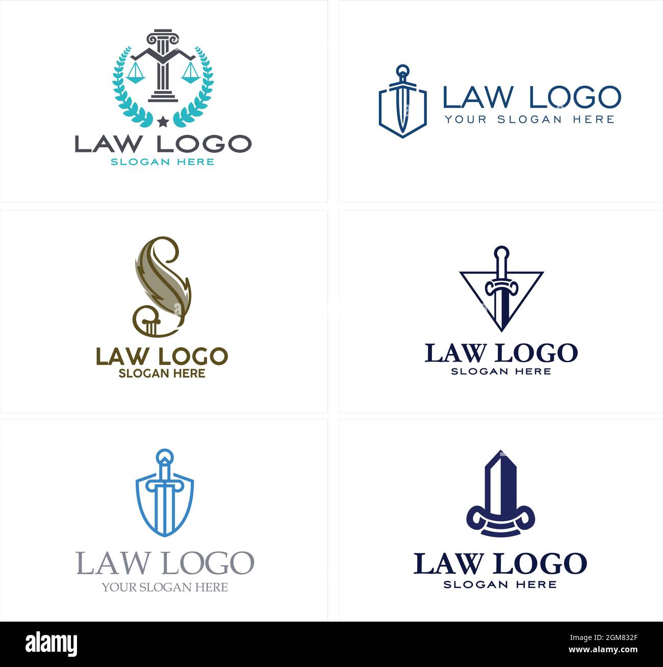 Avvocato legge pilastro icona logo design Illustrazione Vettoriale