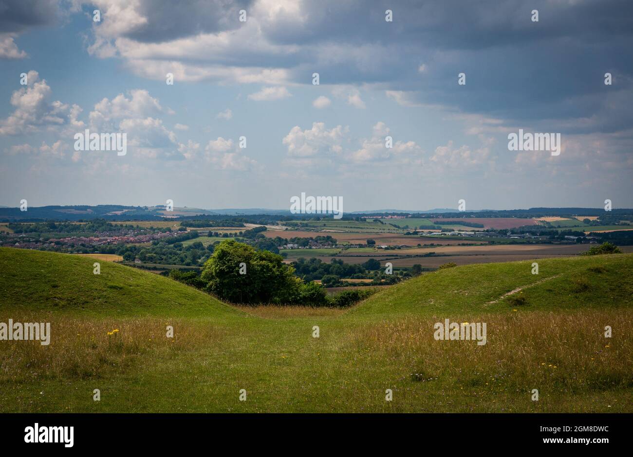 Figsbury Ring Iron Age Hill Fort vicino a Salisbury, Wiltshire, Regno Unito Foto Stock
