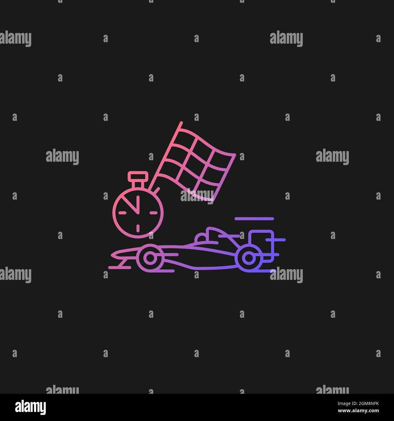 Icona vettore gradiente formula racing per tema scuro Illustrazione Vettoriale