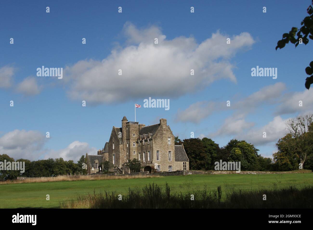 Rowallan Castle, Ayrshire, Scozia, UK 16 settembre 2021. Quest'ultimo castello edoardiano Foto Stock