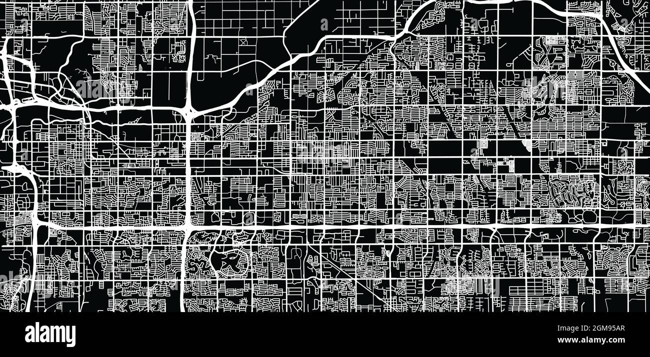 Mappa urbana vettoriale della città di Mesa, Arizona , Stati Uniti d'America Illustrazione Vettoriale