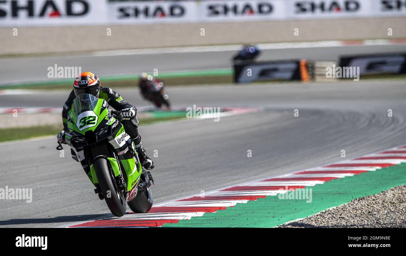 Circuit de Barcelona-Catalunya, Barcellona, Spagna, 17 settembre 2021, n°32 Isaac Vinales durante Hyunday N Catalunya round FIM Superbike World Championship 2021 - Libere e Qualifiche - Superbike Mondiale - SBK Foto Stock
