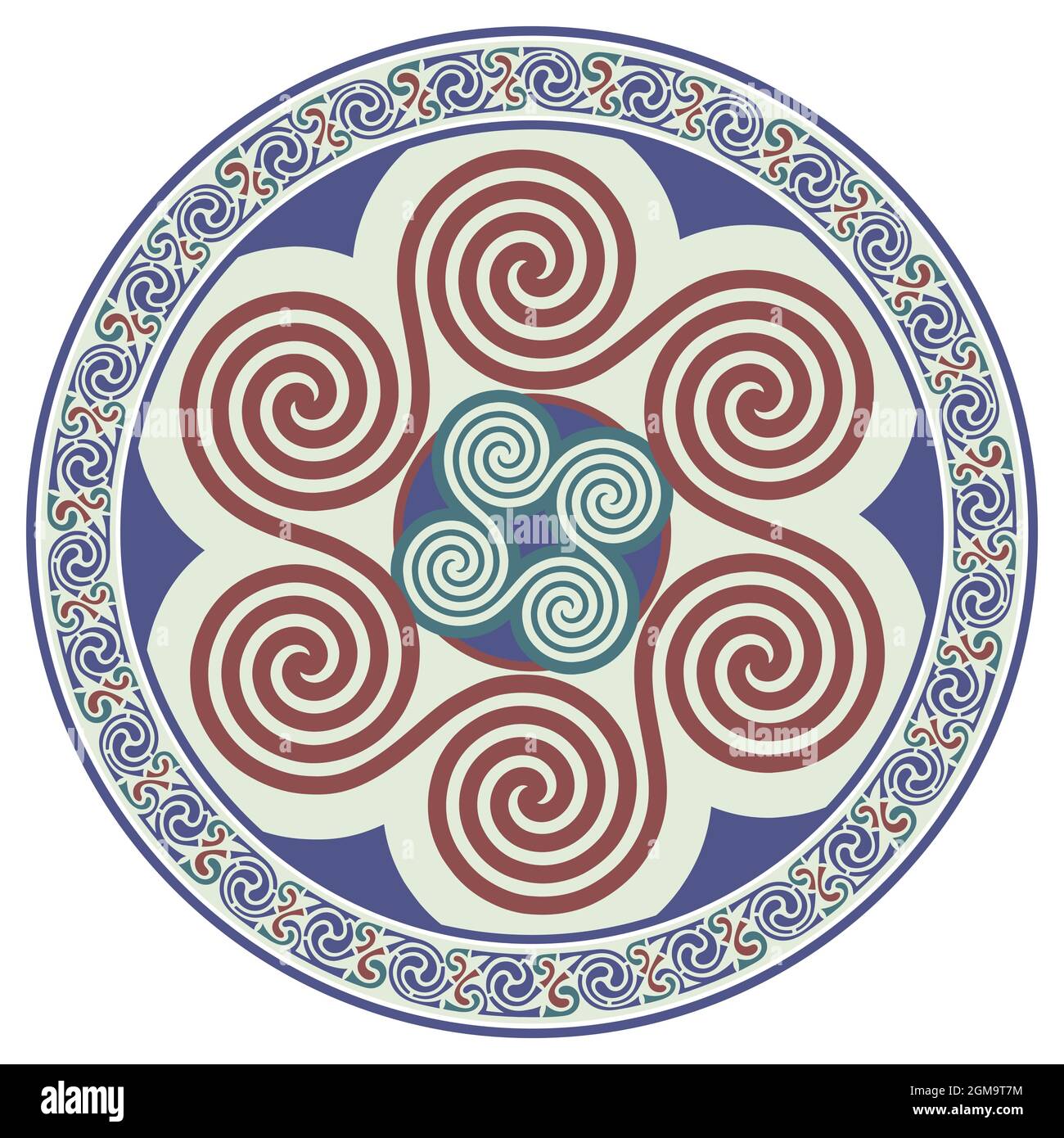 Design circolare celtico. Mandala celtica Illustrazione Vettoriale
