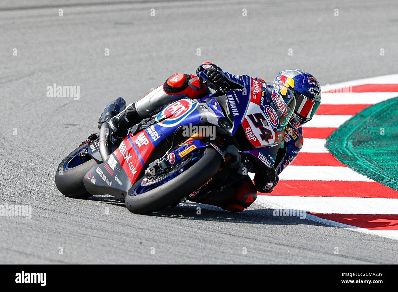 Toprak Razgatlioglu di Pata Yamaha con il Team Brixx WorldSBK con Yamaha YZF R1 durante il round mondiale della Superbike Hyundai N Catalunya di Barcellona del campionato mondiale di FIM al Circuit de Catalunya, Spagna. Foto Stock