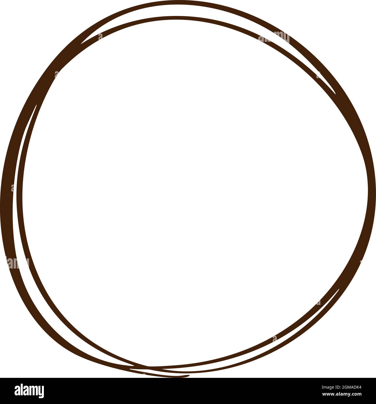 Doodle cornice disegnata a mano Scribble Circle art line. Elemento di design vettoriale scandinavo per il testo della tua storia Illustrazione Vettoriale