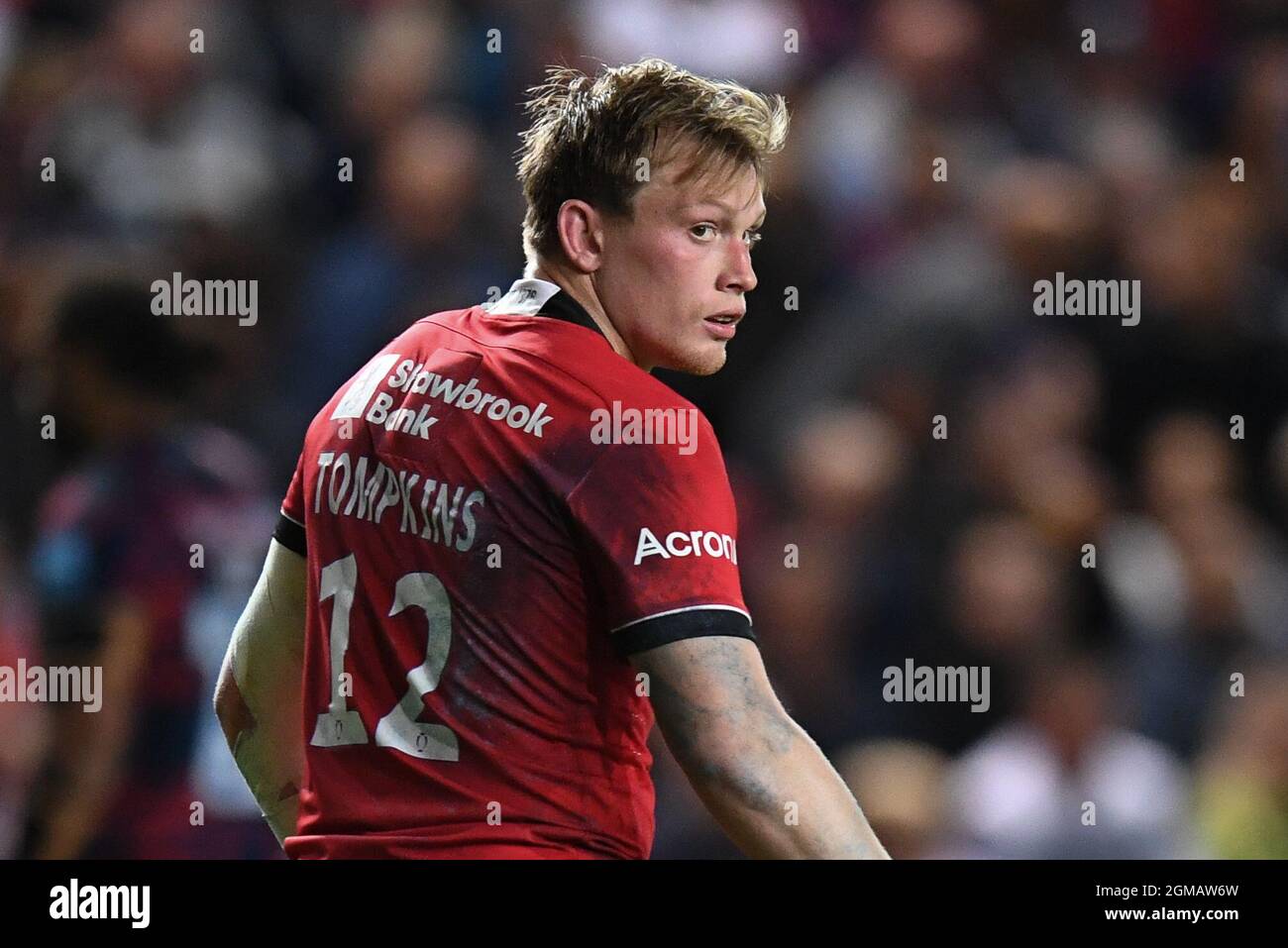 Bristol, Regno Unito. 17 settembre 2021. Nick Tompkins di Saracens durante il gioco a Bristol, Regno Unito il 9/17/2021. (Foto di Mike Jones/News Images/Sipa USA) Credit: Sipa USA/Alamy Live News Foto Stock