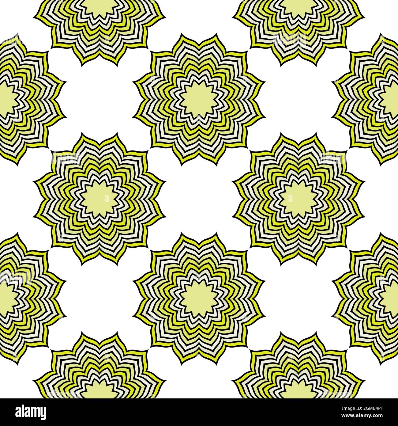 Modello senza cuciture con mandala disegnata a mano. Illustrazione vettoriale isolata su sfondo colorato. Illustrazione Vettoriale
