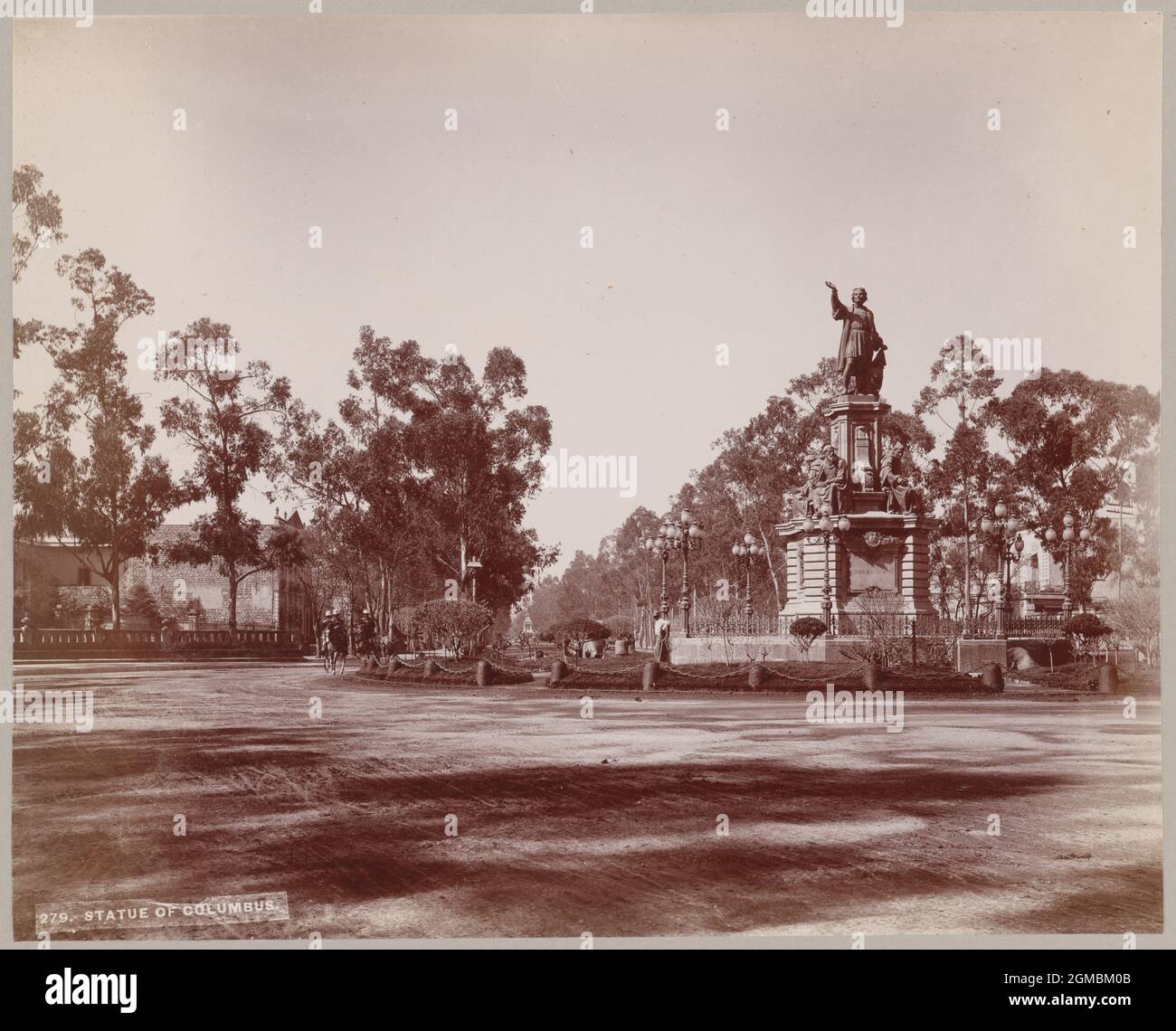 Statua di Cristoforo Colombo, Città del Messico, Old Mexico1898, Mayo & Weed fotografi Foto Stock