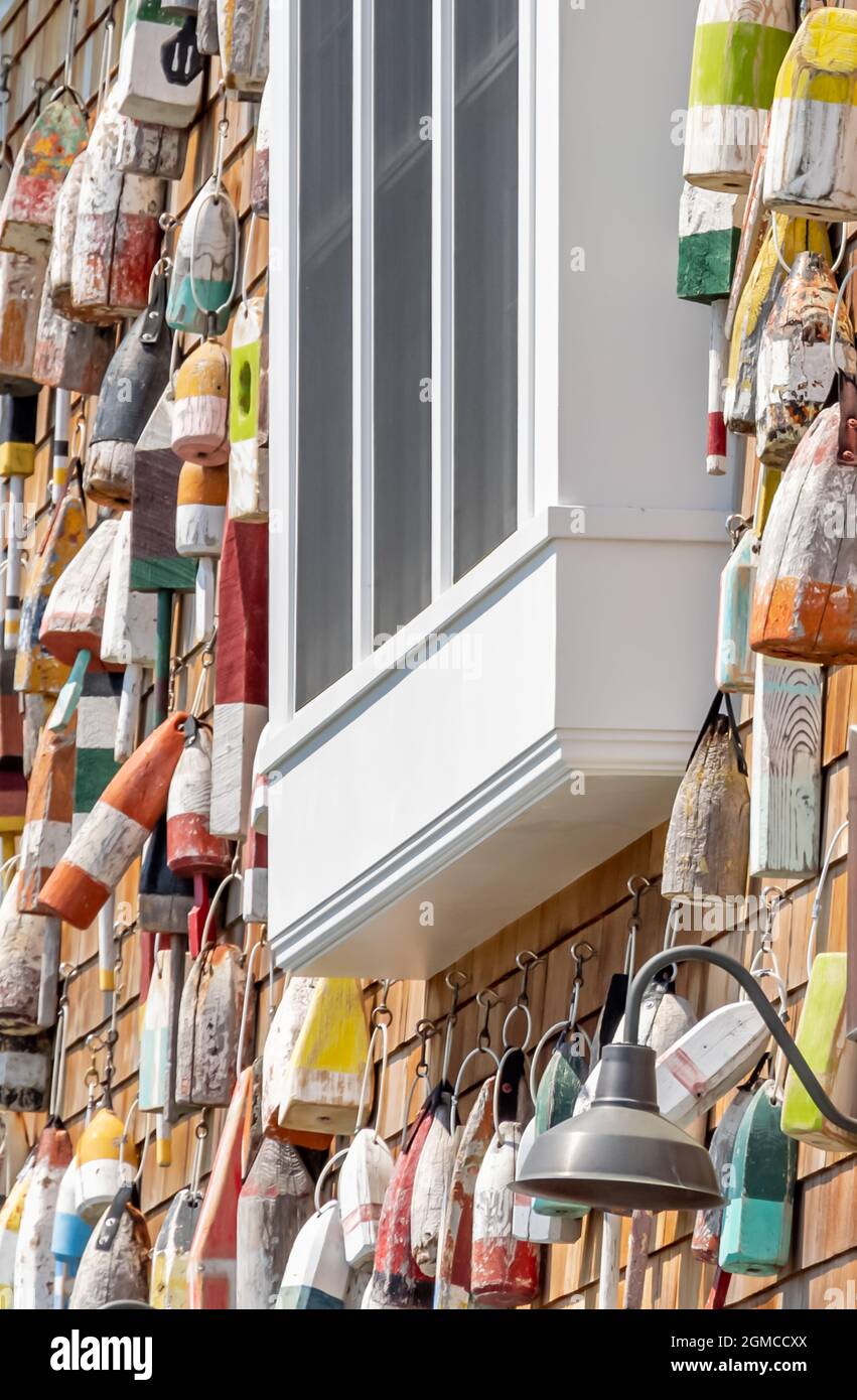 Boe appesi sul lato della casa Foto Stock