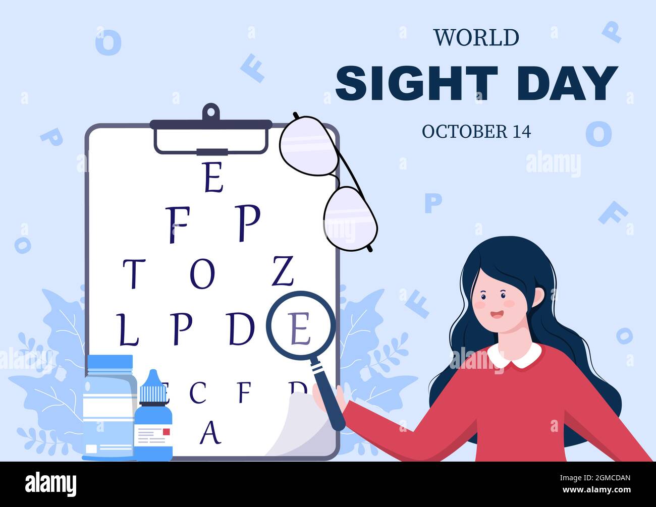 World Sight Day background Vector Illustration che viene commemorato ogni anno per dove controllare la visione, la cecità e la compromissione visiva sull'occhio Illustrazione Vettoriale