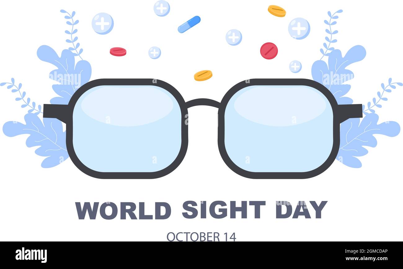 World Sight Day background Vector Illustration che viene commemorato ogni anno per dove controllare la visione, la cecità e la compromissione visiva sull'occhio Illustrazione Vettoriale