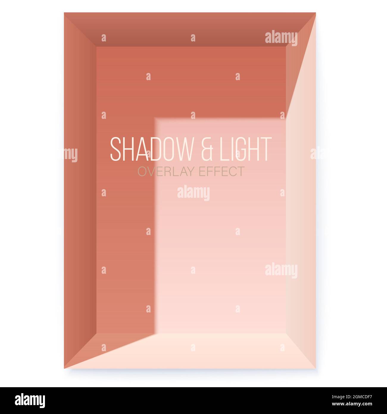 Box con ombra. Studio per l'esposizione dei prodotti. Poster vettoriale su bianco. Illustrazione Vettoriale