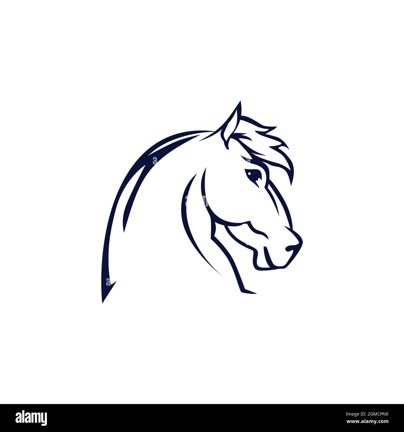 astratto testa di cavallo logo icona piatta concetto vettoriale grafica Illustrazione Vettoriale