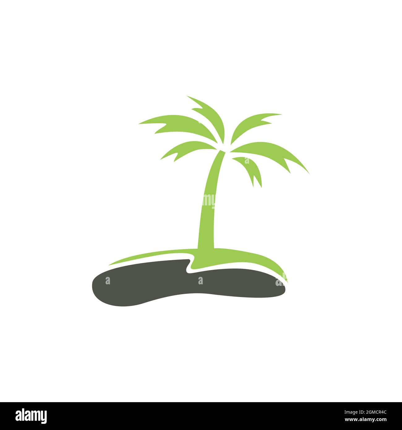 palme da cocco isola logo icona concetto piatto vettore disegno grafico Illustrazione Vettoriale