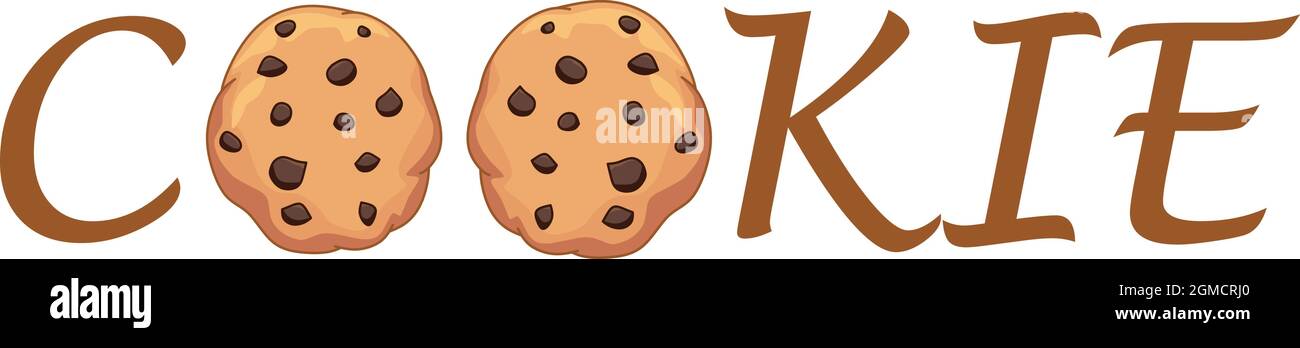Cookie nell'illustrazione vettoriale dei font di testo Illustrazione Vettoriale