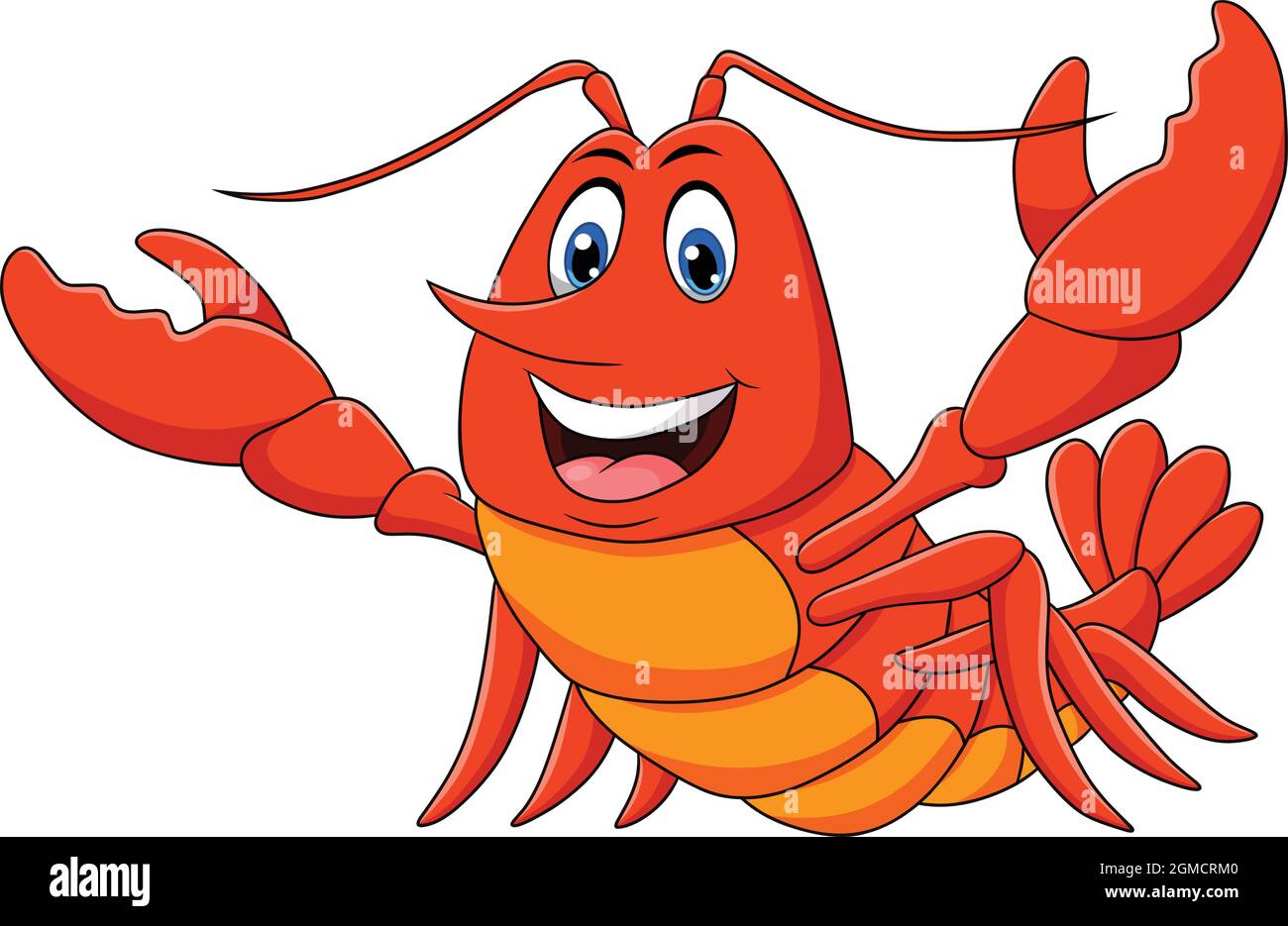 Carino Lobster cartoon illustrazione vettoriale Illustrazione Vettoriale