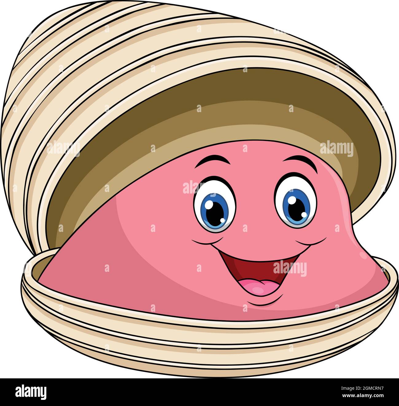 Carino vongole cartoon illustrazione vettoriale Illustrazione Vettoriale