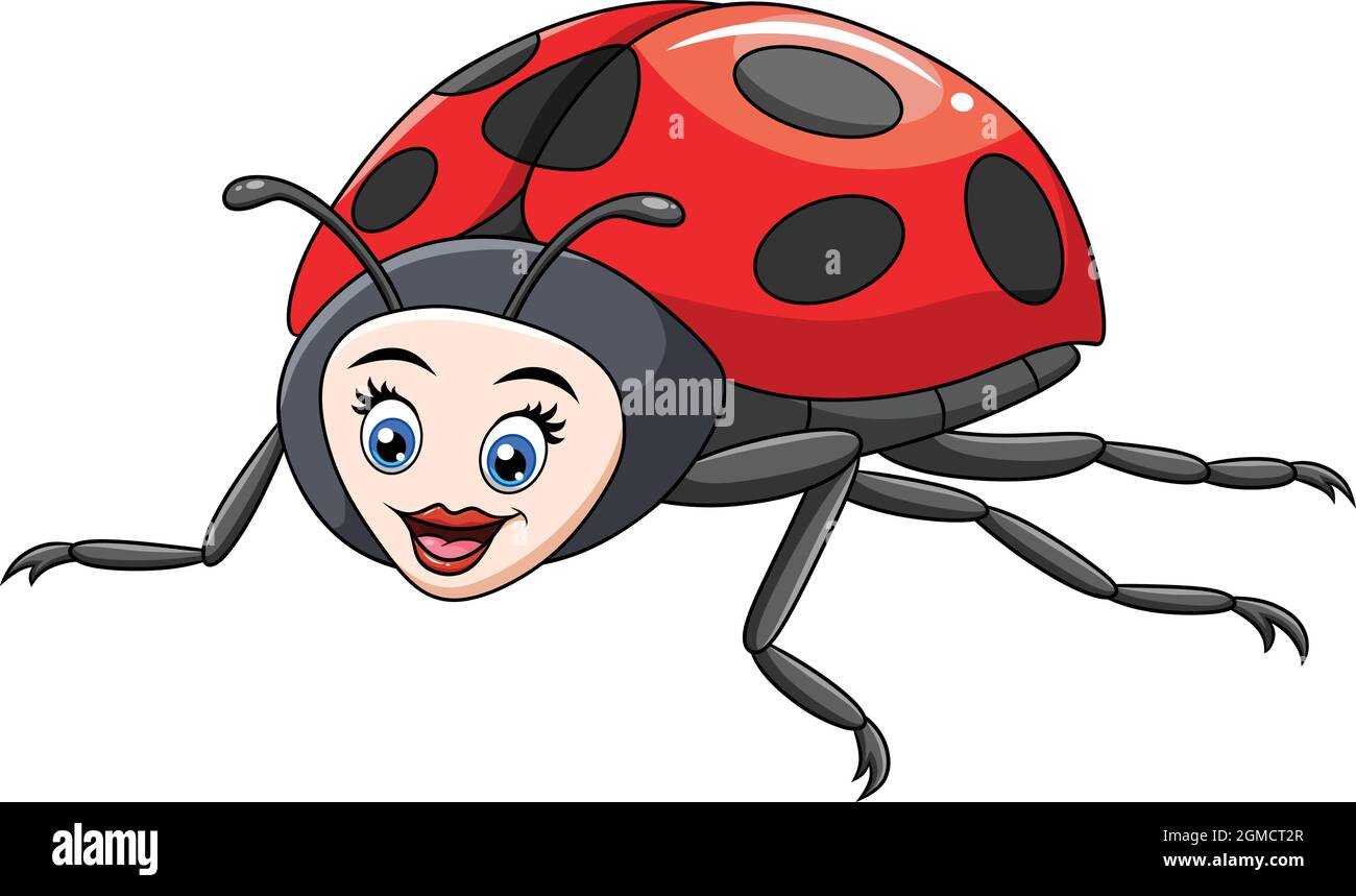 Carino illustrazione vettoriale del cartoon di Ladybug Illustrazione Vettoriale
