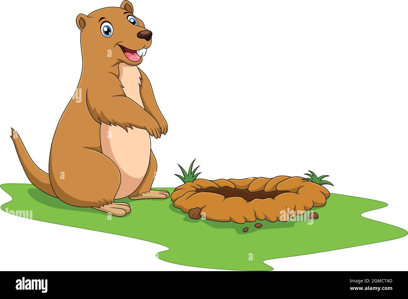 Carino Prairie Dog cartoon illustrazione vettoriale Illustrazione Vettoriale