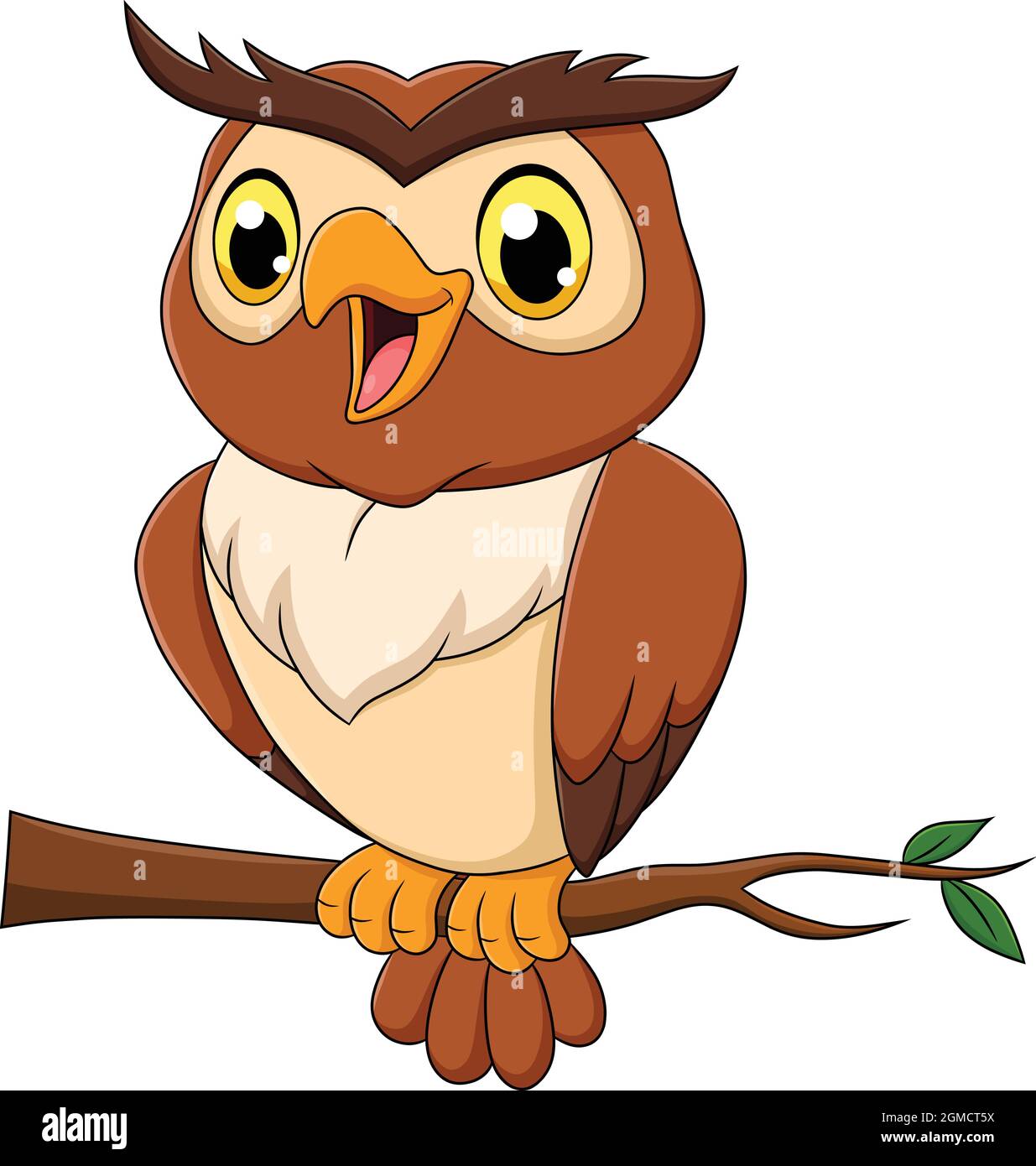 Carino Owl uccello cartoon illustrazione vettoriale Illustrazione Vettoriale