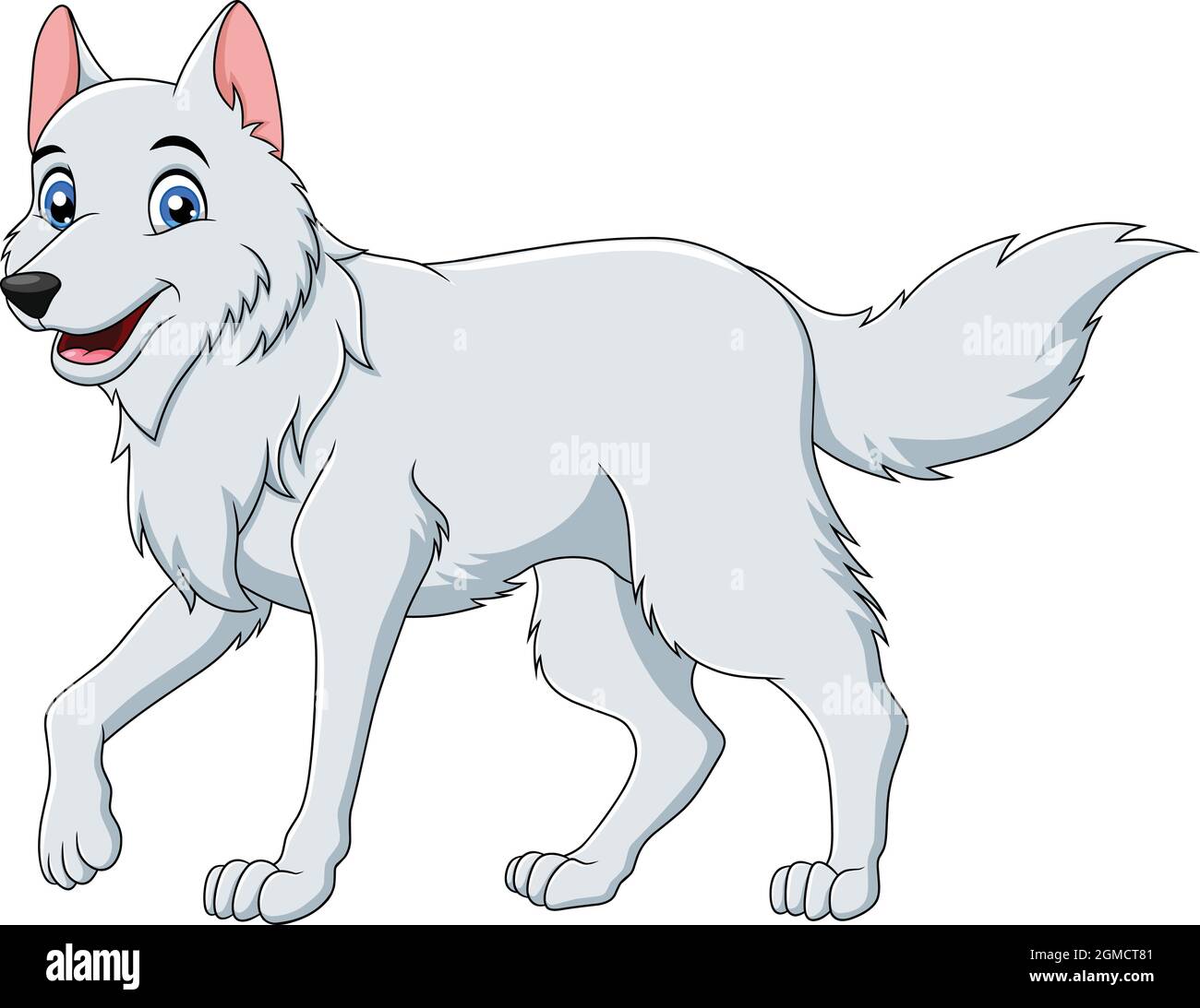 Carino Artico Wolf cartoon illustrazione vettoriale Illustrazione Vettoriale