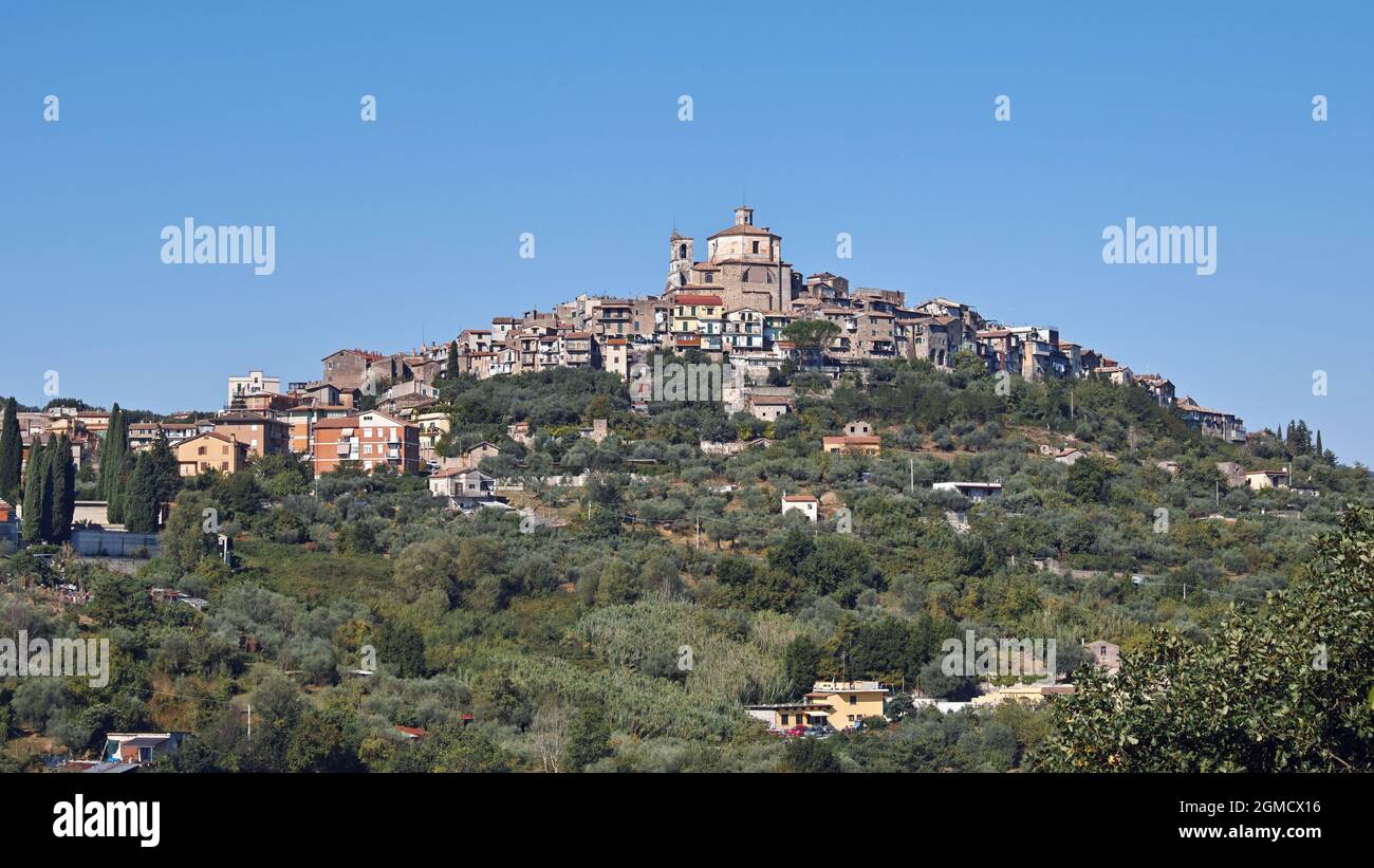 Castel Madama, vista sul centro storico, Lazio, Italia, Europa Foto Stock