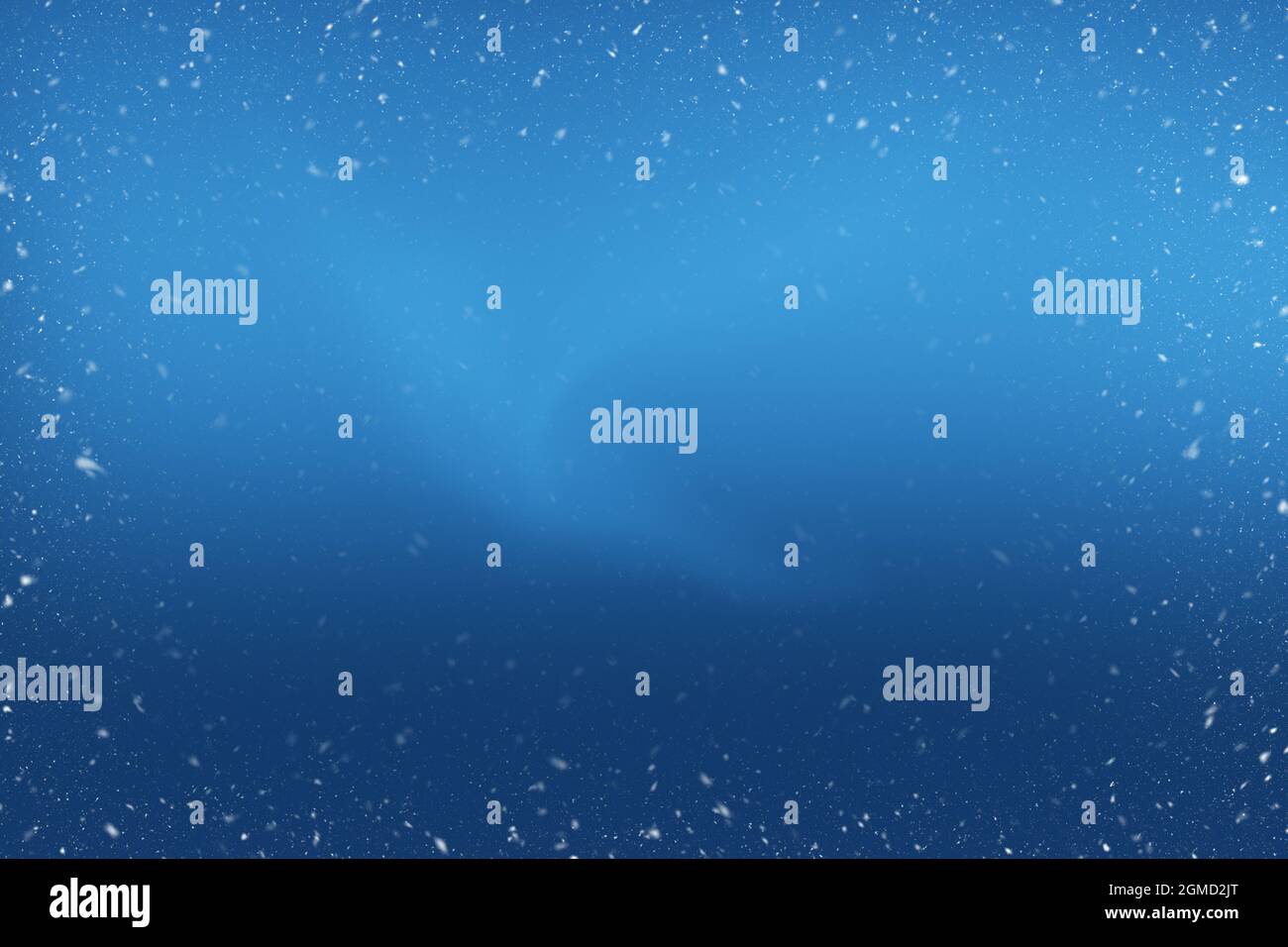 Bellissimo sfondo blu con cornice di neve per decorazione invernale. Foto Stock