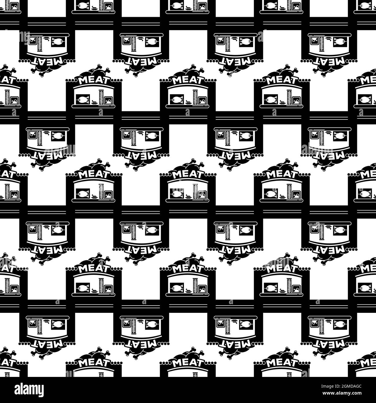Meat Street chiosk pattern texture sfondo trasparente ripetizione carta da parati vettore geometrico Illustrazione Vettoriale