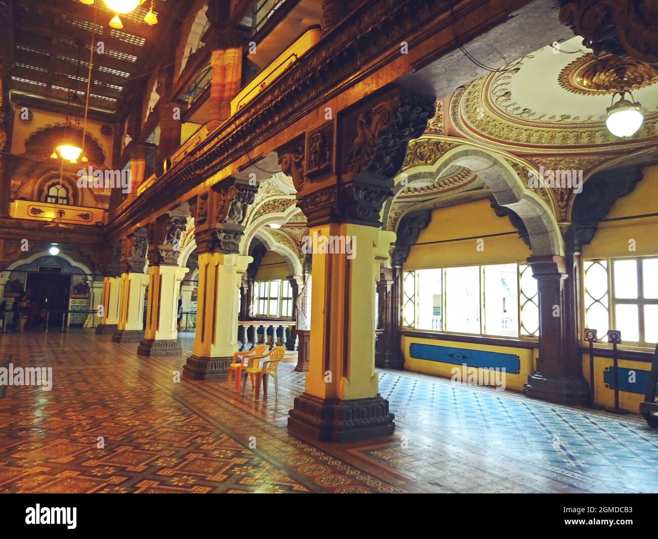 Interno del Palazzo Amba Vilas (Palazzo Mysore) karnataka india Foto Stock