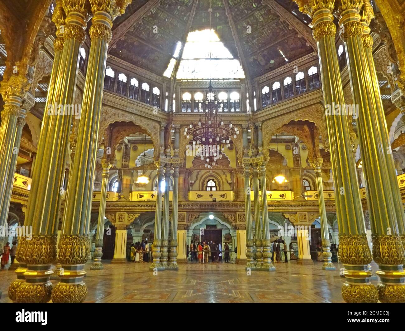 Interno del Palazzo Amba Vilas (Palazzo Mysore) karnataka india Foto Stock