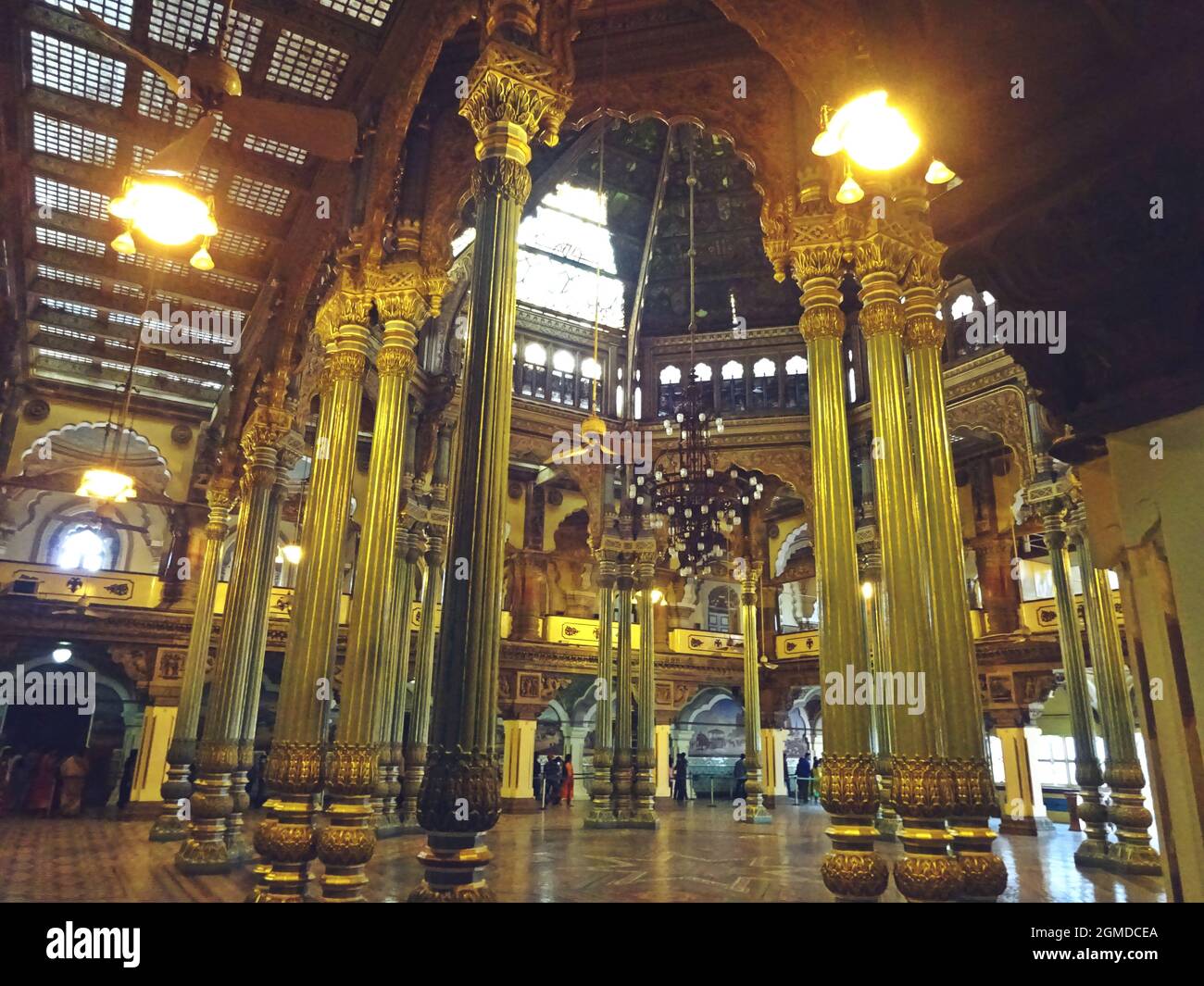 Interno del Palazzo Amba Vilas (Palazzo Mysore) karnataka india Foto Stock