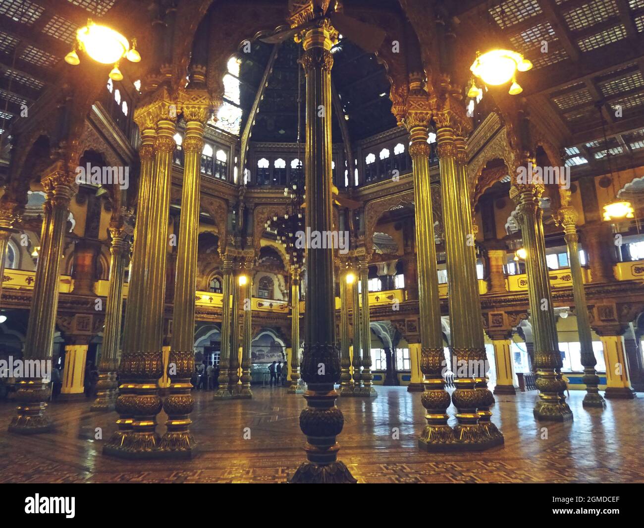 Interno del Palazzo Amba Vilas (Palazzo Mysore) karnataka india Foto Stock