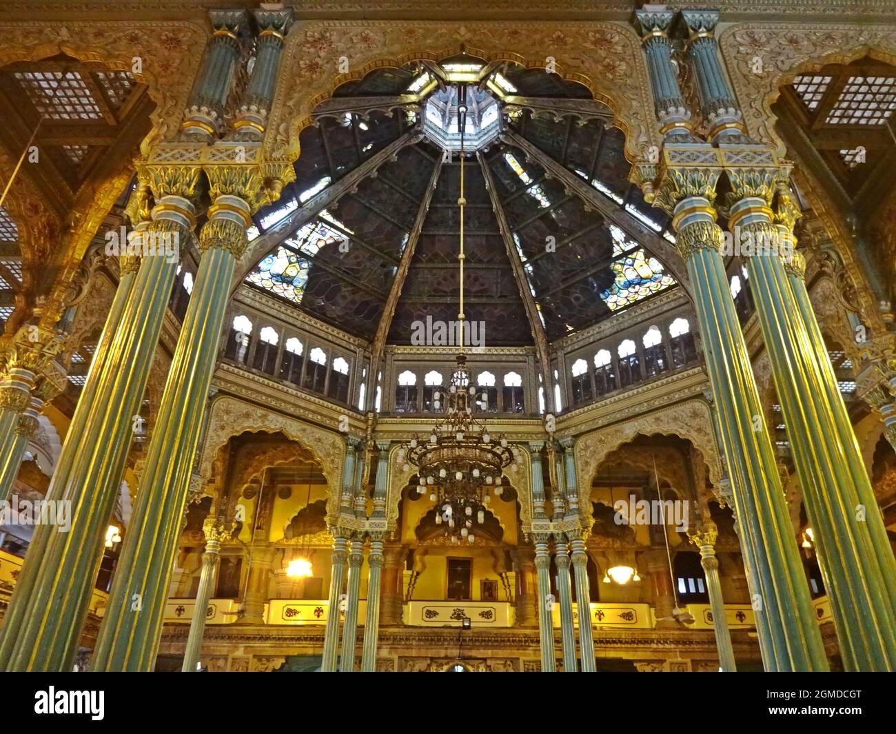 Interno del Palazzo Amba Vilas (Palazzo Mysore) karnataka india Foto Stock