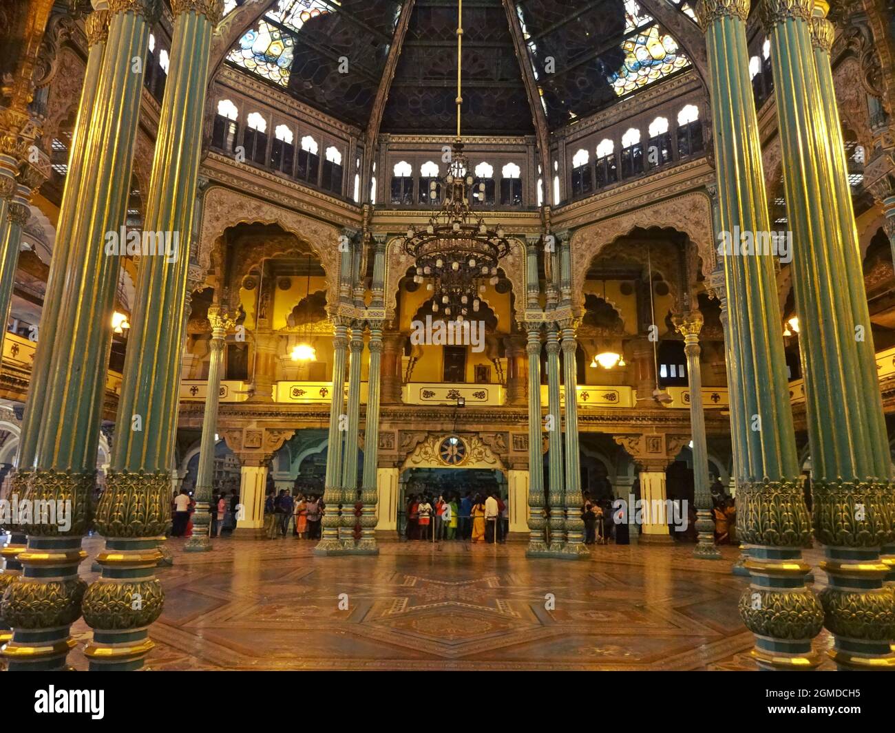 Interno del Palazzo Amba Vilas (Palazzo Mysore) karnataka india Foto Stock