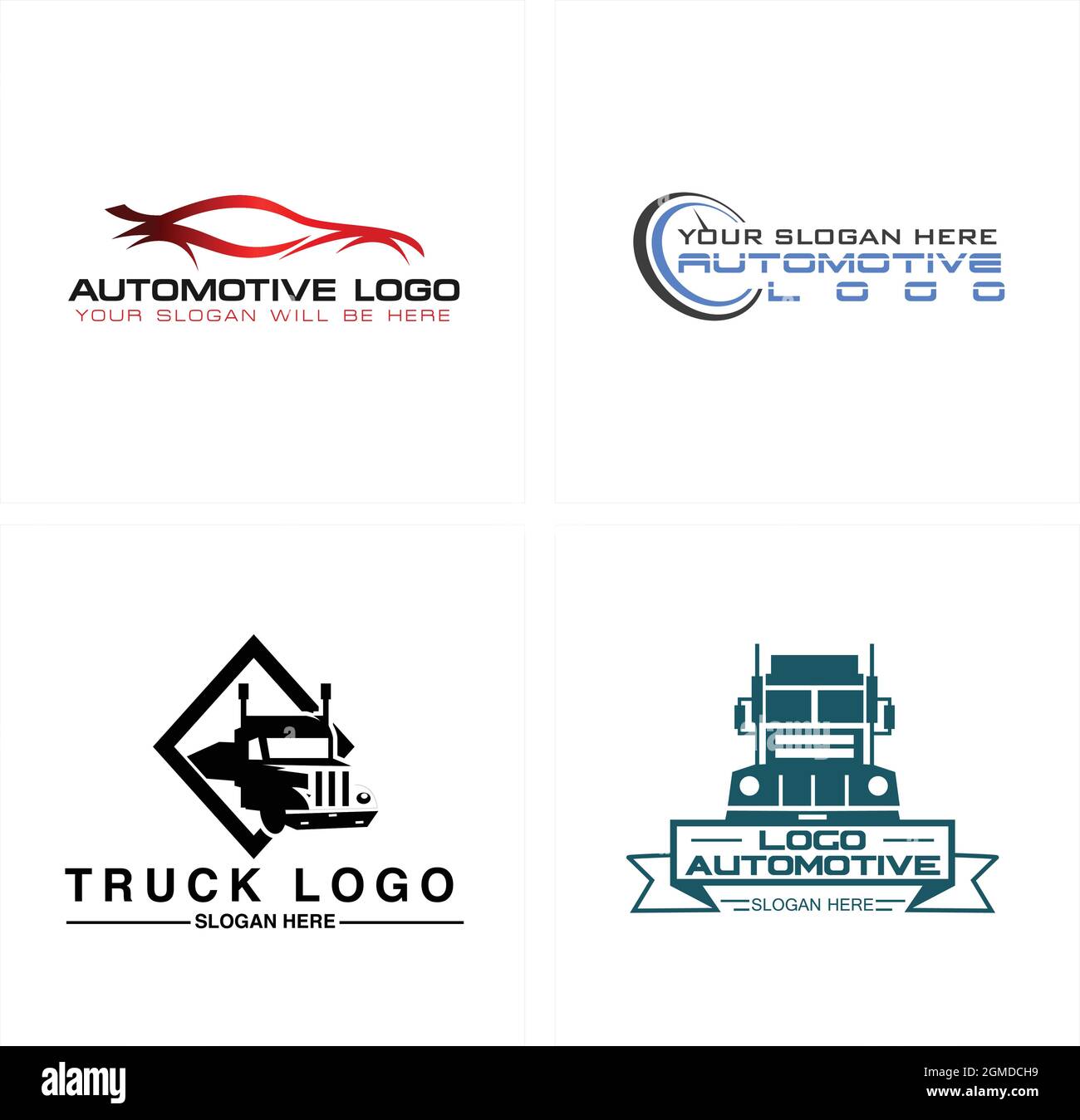 Disegno del logo del camion dell'automobile di trasporto Illustrazione Vettoriale