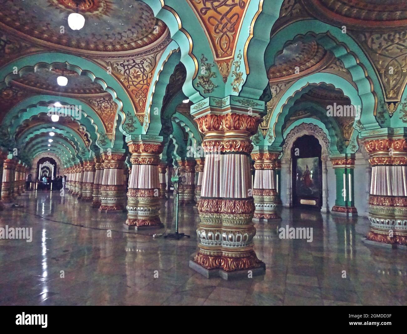 interno del palazzo di amba vilas (palazzo di mysore) karnataka india Foto Stock