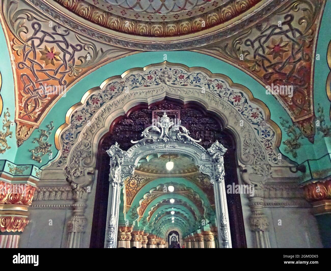 interno del palazzo di amba vilas (palazzo di mysore) karnataka india Foto Stock