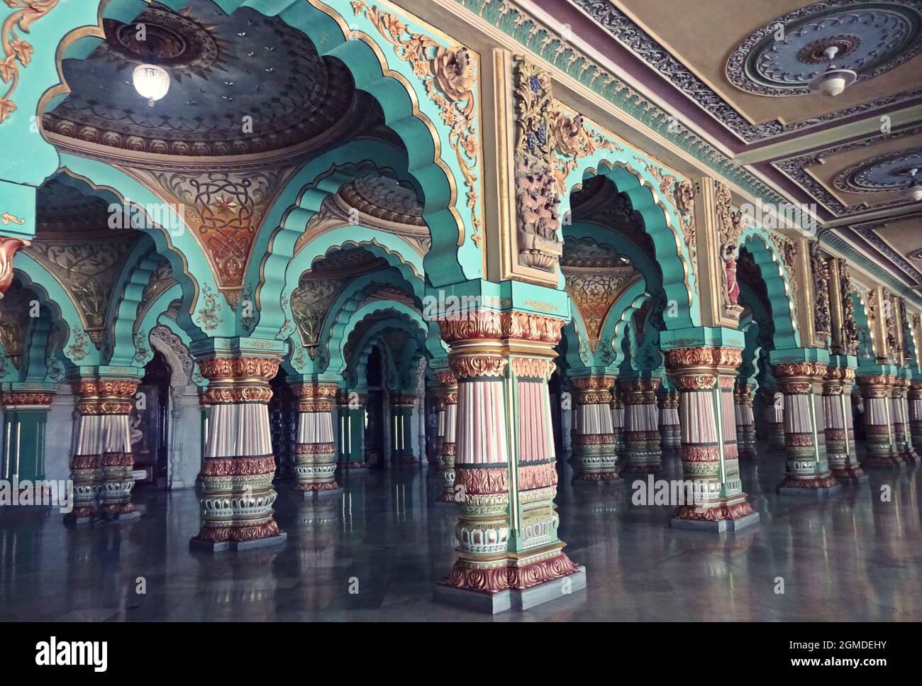 interno del palazzo di amba vilas (palazzo di mysore) karnataka india Foto Stock