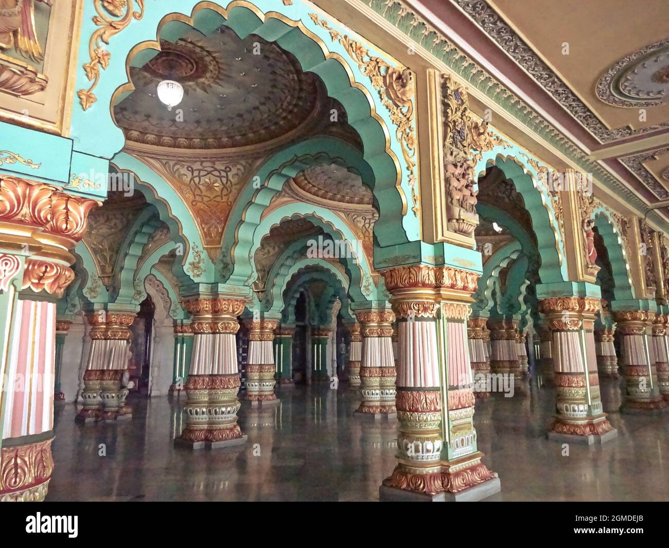 interno del palazzo di amba vilas (palazzo di mysore) karnataka india Foto Stock
