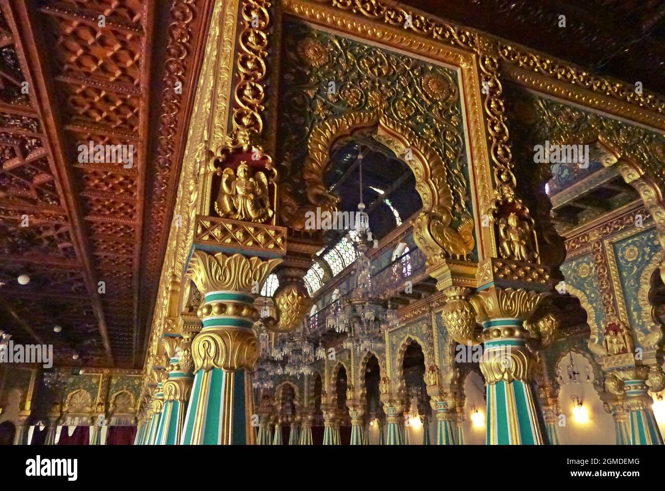 interno del palazzo di amba vilas (palazzo di mysore) karnataka india Foto Stock